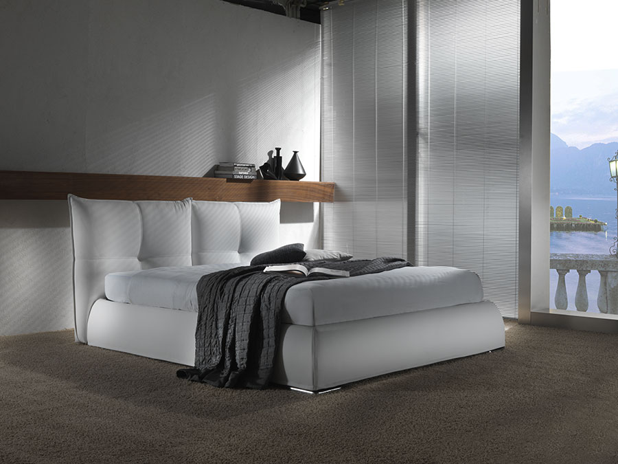 Letto Sidney matrimoniale imbottito con Box contenitore